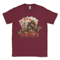 Burgundy long live cowboys cards Classic Tee - NancyCooperArtShop