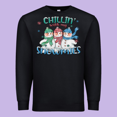 Chillin With My Snowmies Premium Sweatshirt Designed By Cowgirlartshop