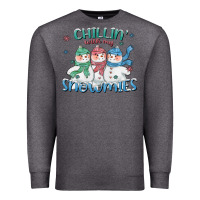 Charcoal Heather chillin with my snowmies Premium Sweatshirt - CowGirlArtShop