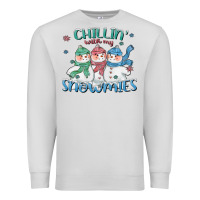 Dove Grey chillin with my snowmies Premium Sweatshirt - CowGirlArtShop