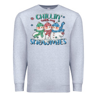 Heather Grey chillin with my snowmies Premium Sweatshirt - CowGirlArtShop