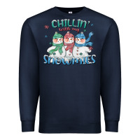 Navy chillin with my snowmies Premium Sweatshirt - CowGirlArtShop
