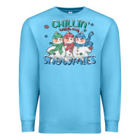 Ocean Blue chillin with my snowmies Premium Sweatshirt - CowGirlArtShop