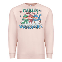 Pale Pink chillin with my snowmies Premium Sweatshirt - CowGirlArtShop