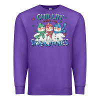 Purple chillin with my snowmies Premium Sweatshirt - CowGirlArtShop