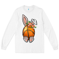 White Basketball Easter Bunny Long Sleeve Tee - BundleAndBundleShop
