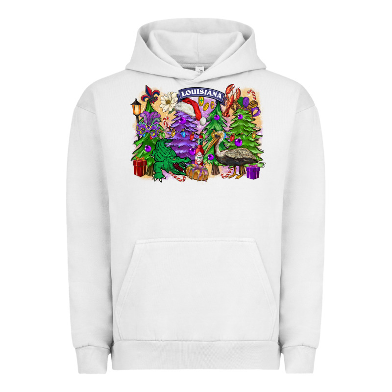 Christmas Louisiana Mardi Gras Trees Urban Hoodie by FaDigitalArtStudio | Teevron