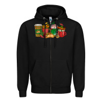 Black Tacos Coffee Cups Zipper Hoodie - texasbilliewilder