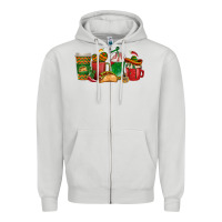 Dove Grey Tacos Coffee Cups Zipper Hoodie - texasbilliewilder