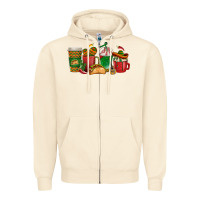 Sandshell Tacos Coffee Cups Zipper Hoodie - texasbilliewilder