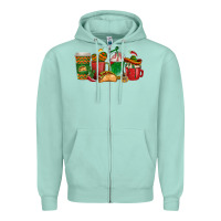 Seafoam Tacos Coffee Cups Zipper Hoodie - texasbilliewilder