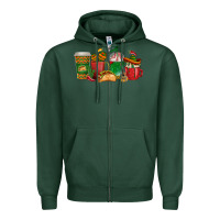 Sports Green Tacos Coffee Cups Zipper Hoodie - texasbilliewilder