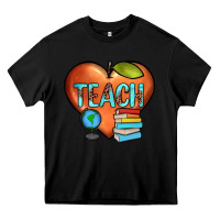 Black teach heart Heavy Core Tee - JahusDesignShop