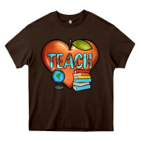 Chocolate Brown teach heart Heavy Core Tee - JahusDesignShop