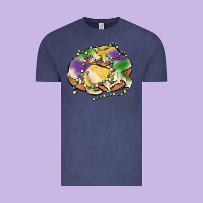 Mardi Gras King Cake Vintage Tee Designed By Maliassmallbusiness