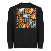 Black thanksgiving gnomies with leopard and tartan seamless pattern bbs Heavyweight Sweatshirt - BundleAndBundleShop