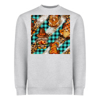 Thanksgiving Gnomies With Leopard And Tartan Seamless Pattern Bbs Heavyweight Sweatshirt | Teevron