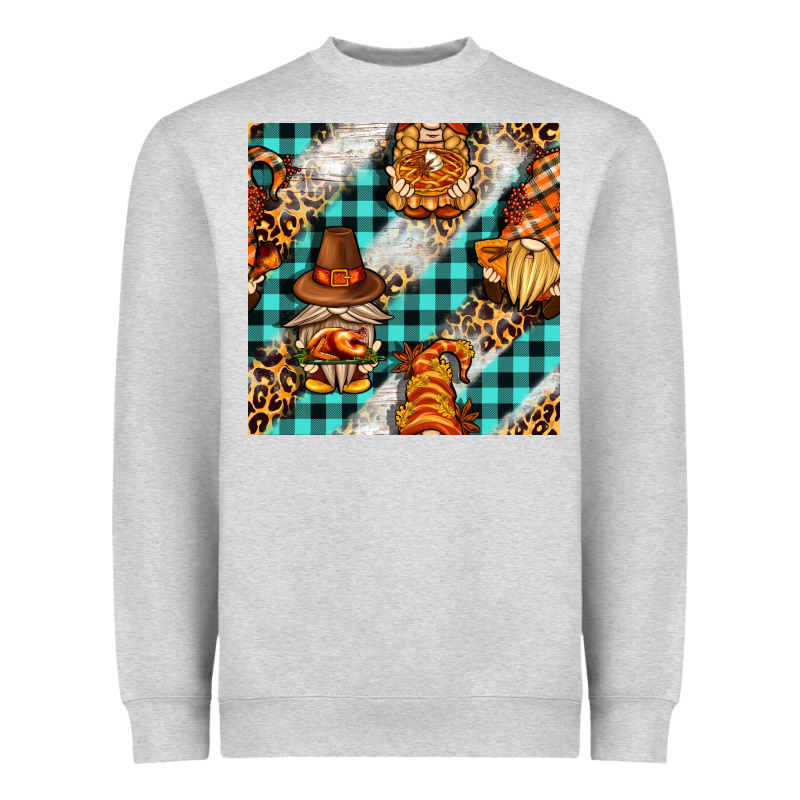 Thanksgiving Gnomies With Leopard And Tartan Seamless Pattern Bbs Heavyweight Sweatshirt by BundleAndBundleShop | Teevron