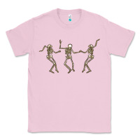 Bubblegum Pink dancing skeletons Classic Tee - MaliasSmallBusiness