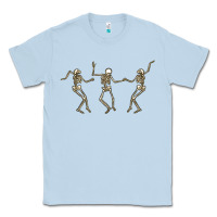 Dusty Blue dancing skeletons Classic Tee - MaliasSmallBusiness