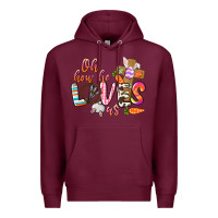 Burgundy oh how he loves us Premium Hoodie - CowGirlArtShop