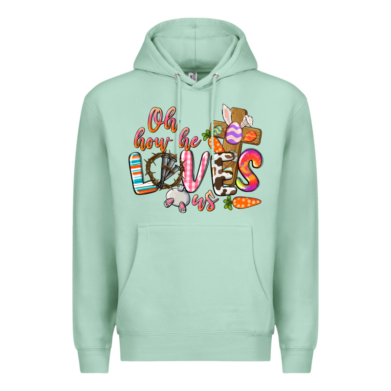 Oh How He Loves Us Premium Hoodie by CowGirlArtShop | Teevron