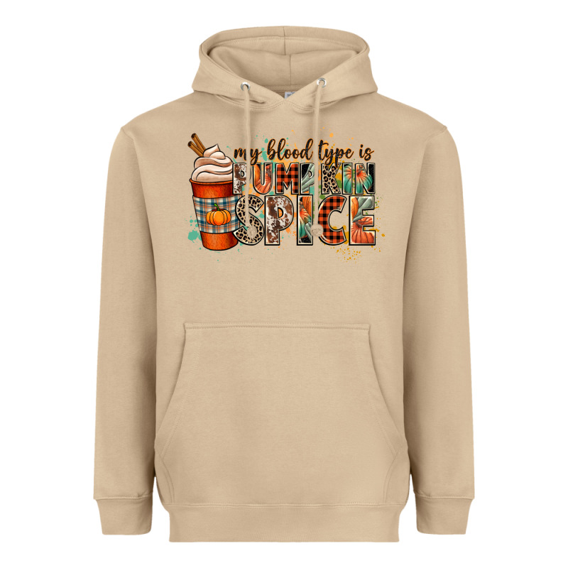My Blood Type Is Pumpkin Spice Heavyweight Hoodie by CowGirlArtShop | Teevron