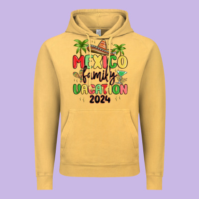 Mexico Family Vacation 2024 Vintage Hoodie Designed By Maliassmallbusiness