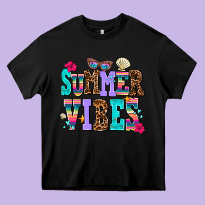 Summer Vibes Heavy Core Tee Designed By Adodesignshop