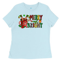 Baby Blue merry and bright Ladies Tee - AdoDesignShop