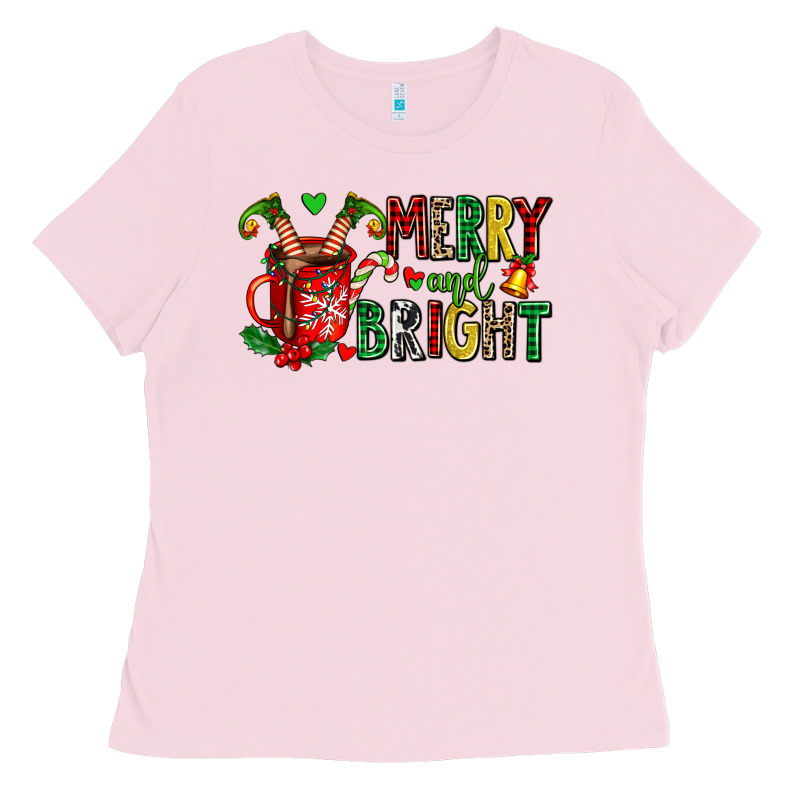 Merry And Bright Ladies Tee by AdoDesignShop | Teevron
