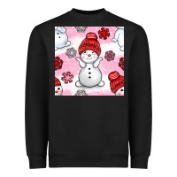 Black cute snowman and snow flakes seamless pattern bbs Heavyweight Sweatshirt - BundleAndBundleShop