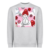 Heather Grey cute snowman and snow flakes seamless pattern bbs Heavyweight Sweatshirt - BundleAndBundleShop