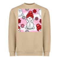 Mushroom cute snowman and snow flakes seamless pattern bbs Heavyweight Sweatshirt - BundleAndBundleShop