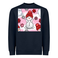 Navy cute snowman and snow flakes seamless pattern bbs Heavyweight Sweatshirt - BundleAndBundleShop