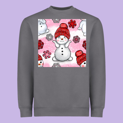 Cute Snowman And Snow Flakes Seamless Pattern Bbs Heavyweight Sweatshirt Designed By Bundleandbundleshop