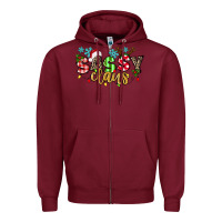 Burgundy Sassy Claus Zipper Hoodie - texasbilliewilder