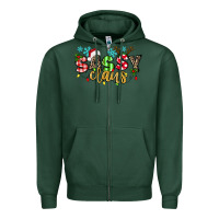 Sports Green Sassy Claus Zipper Hoodie - texasbilliewilder