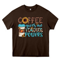Chocolate Brown coffee gives me teacher powers Heavy Core Tee - JahusDesignShop