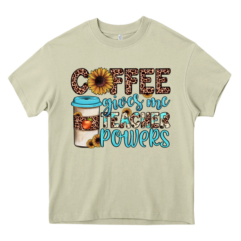 Coffee Gives Me Teacher Powers Heavy Core Tee by JahusDesignShop | Teevron