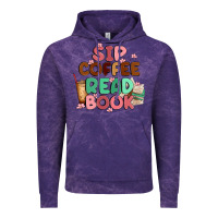 Cloud Purple sip coffee read book Vintage Hoodie - MaliasSmallBusiness