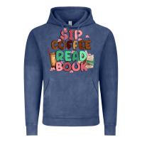 Vintage Denim sip coffee read book Vintage Hoodie - MaliasSmallBusiness