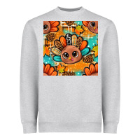 Thanksgiving Turkey And Cone With Tartan Seamless Pattern Bbs Heavyweight Sweatshirt | Teevron