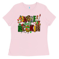 Bubblegum Pink jingle bell rockin Ladies Tee - AdoDesignShop