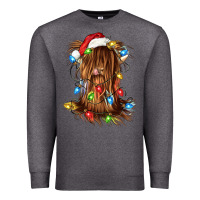 Charcoal Heather christmas heifer cow gnome Premium Sweatshirt - CowGirlArtShop