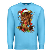 Ocean Blue christmas heifer cow gnome Premium Sweatshirt - CowGirlArtShop