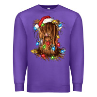 Purple christmas heifer cow gnome Premium Sweatshirt - CowGirlArtShop