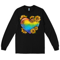 Black Pride Heart And Sunflower Long Sleeve Tee - BundleAndBundleShop