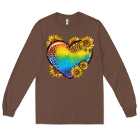Chestnut Pride Heart And Sunflower Long Sleeve Tee - BundleAndBundleShop