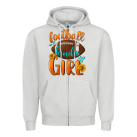 Dove Grey Football kinda Girl Zipper Hoodie - NancyCooperArtShop